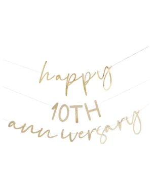 Banner / Girlander: Personliser "Happy XXth anniversary" - gull - 6m