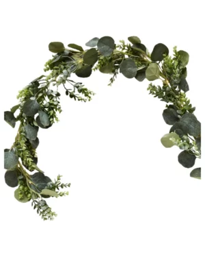 Banner / Girlander: Bladgirlander med lys - Grønn - 1,8m