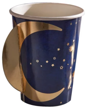 Kopper  (8stk): Eid - kopper med måne håndtak - blå - 9cm H x 8cm B