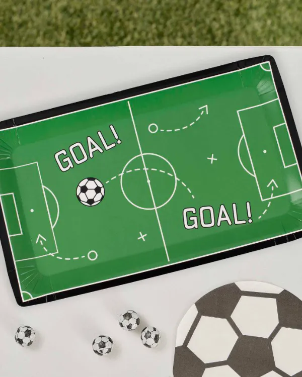 Tallerkener  (8stk): Fotballbane "Goal" - svart - 17,7cm B x 29,6cm H - Bilde 2