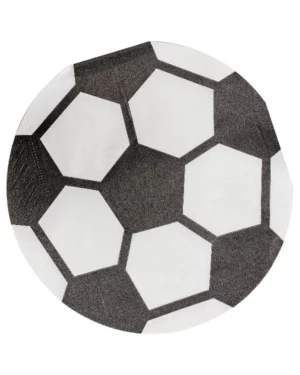Servietter  (16stk): Fotballer - svart - 14,5cm