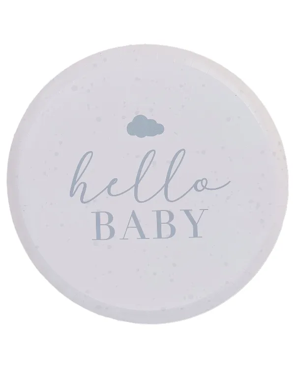 Tallerkener  (8stk): "Hello Baby" Nøytral - Beige - 25cm