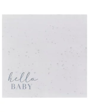 Servietter  (16stk): "Hello Baby" Nøytral - Beige - 16,5cm