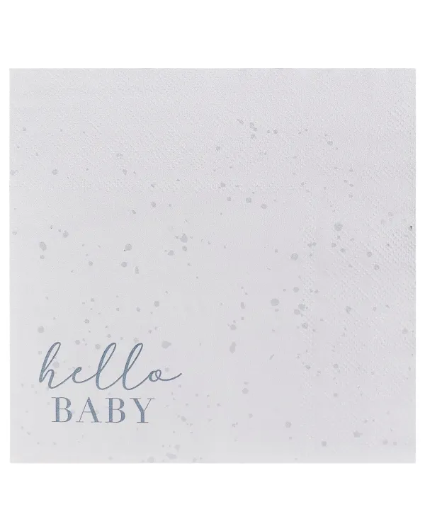 Servietter  (16stk): "Hello Baby" Nøytral - Beige - 16,5cm