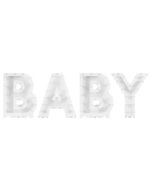 Mosaikk Bokstaver (4stk): "BABY" pakke - Hvit - 48cm