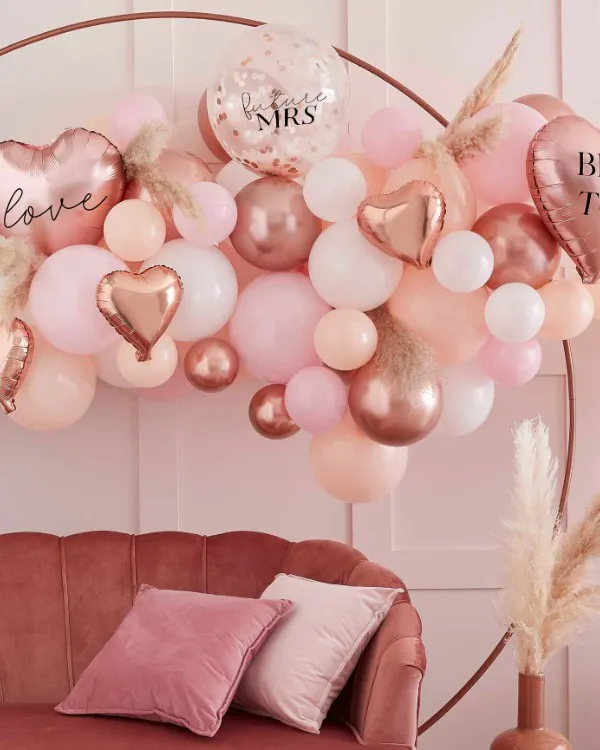 Ballongbue: Rosegull HEN party - Iriserende - Gjør-det-selv (DIY) sett - 3m - Bilde 2