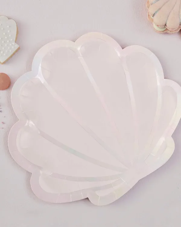 Tallerkener  (8stk): Iriserende skjeld - Havfrue - Iriserende - 25cm - Bilde 2