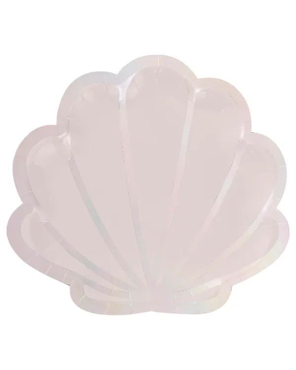 Tallerkener  (8stk): Iriserende skjeld - Havfrue - Iriserende - 25cm