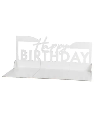 Stativ: "Happy Birthday" For godt og smått til bordet - Hvit - 63 x 26cm