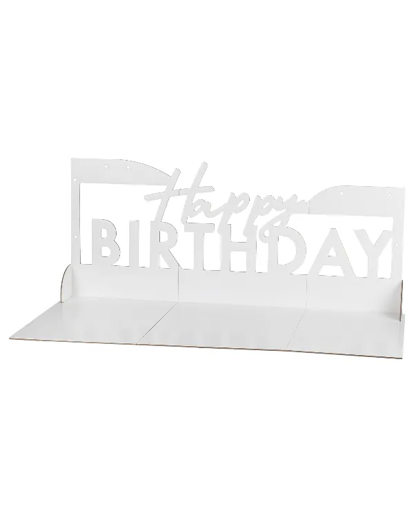 Stativ: "Happy Birthday" For godt og smått til bordet - Hvit - 63 x 26cm