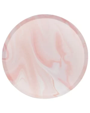 Tallerkener  (8stk): Marmor print - Rosa - 25cm