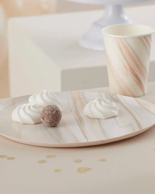 Tallerkener (8stk): Marmor - Rosa - Bilde 2