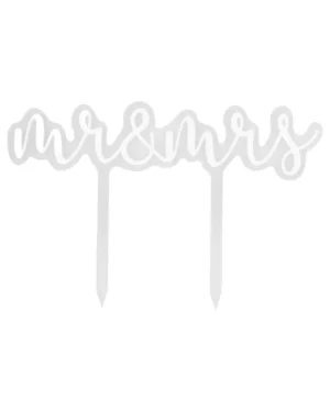 Kaketopper: "Mr & Mrs" - Hvit