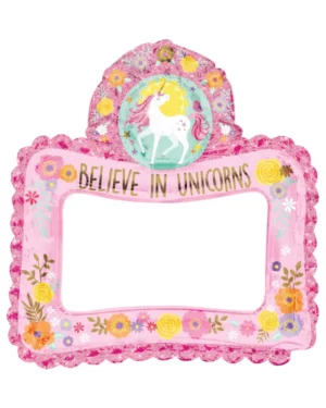 Fotoramme: "Believe in unicorns" - Rosa - 66x68cm