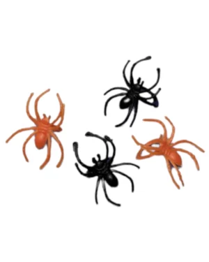 Dekorasjon (30stk): Edderkopper - rød, svart - 4,5 x 2cm