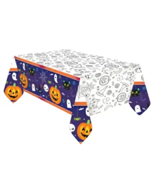 Duk: TLC Hallo-ween - Gresskar - Oransje, Blå & Hvit - 1,2 x 1,8m