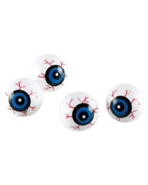 Dekorasjon (6stk): Skremmende øyeballer - Hvit & Svart - 3cm