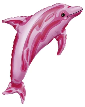 Folieballong: Delfin - Rosa - 84x56cm