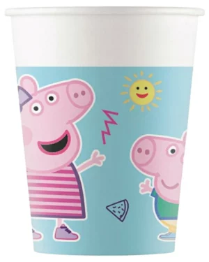 Kopper (8stk): Peppa gris - Fargerik - 200ml