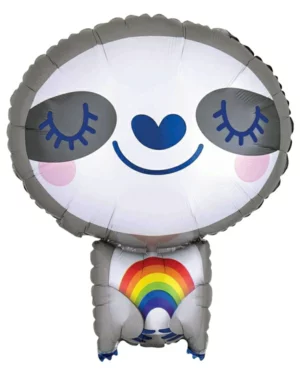 Folieballong: Dovendyr med regnbue - 48cm