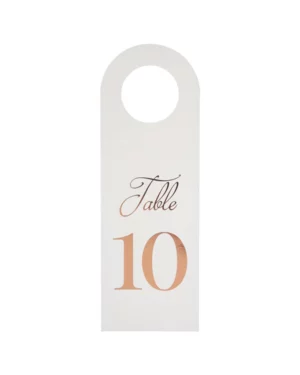 Bordnummer: ''1-10'' - Kan settes på flaske - Rosegull - 7 x 20,5 cm