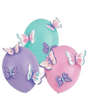 Lateksballonger (3stk): 3D sommerfugl figurer - 35cm