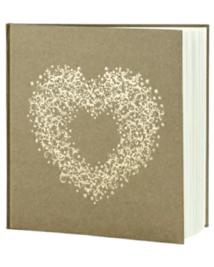 Gjestebok: Hvit & sølv - 25 cm