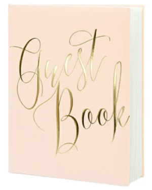 Gjestebok: Rosa & Gull - 26 cm
