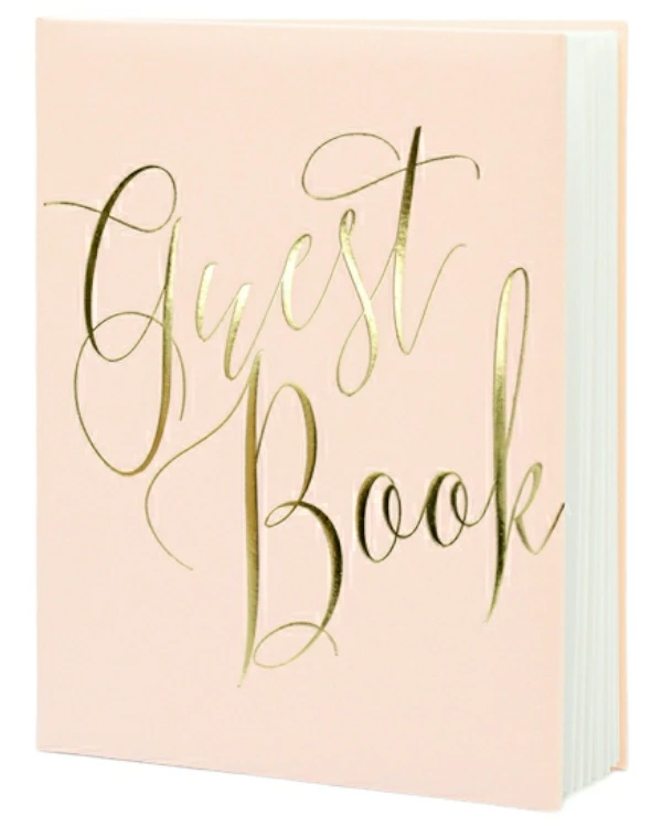 Gjestebok: Rosa & Gull - 26 cm