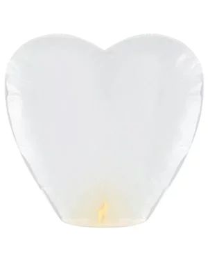 Lanterne: Flyvende hjerteformet lanterner - Hvit - 37x93x95cm