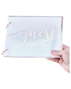 Gjestebok: Lilla & Rosegull - 24 cm