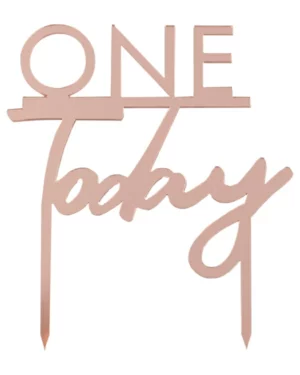 Kaketopper: ''One today'' - Rosegull - 11 x 10cm