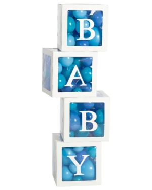 Bokstavbokser: "Baby" - Hvit