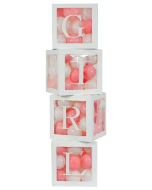 Bokstavbokser: "Girl" - Hvit