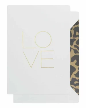 Kort: "LOVE" - A6 - Hvit, Gull