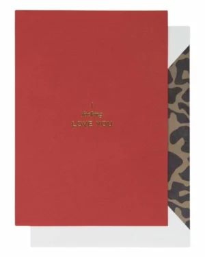 Kort: "I fucking love you (red)" - A6 - Rød, Gull