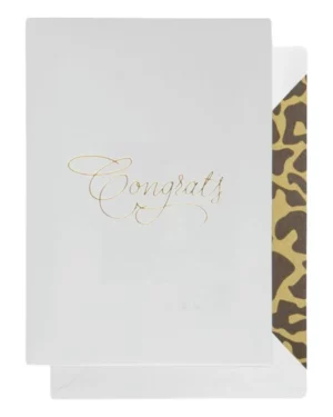 Kort: "Congrats" - A7 - Hvit, Gull