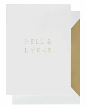 Kort: "Hell og Lykke" - A6 - Hvit, Gull