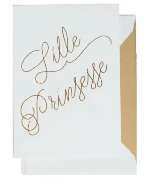 Kort: "Lille Prinsesse" - A6 - Hvit, Gull