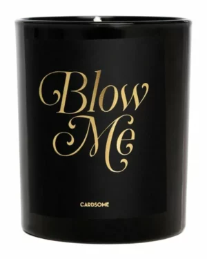 Stearinlys: "BLOW ME" - Svart, Gull -185g