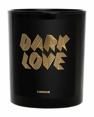 Stearinlys: "DARK LOVE" - Svart, Gull -185g