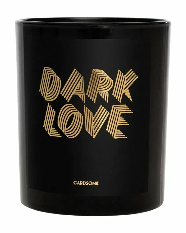 Stearinlys: "DARK LOVE" - Svart, Gull -185g