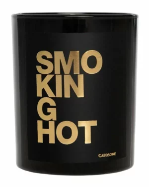 Stearinlys: "SMOKIN' HOT" - Svart, Gull -185g