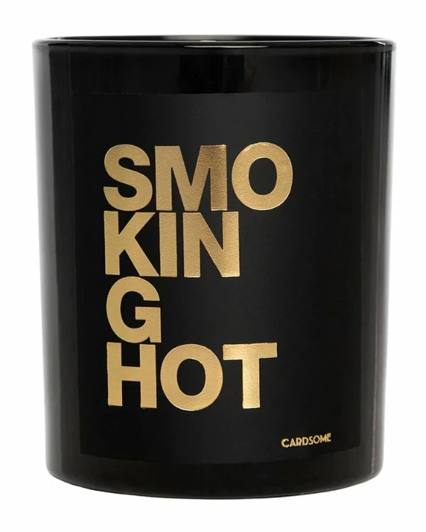 Stearinlys: "SMOKIN' HOT" - Svart, Gull -185g