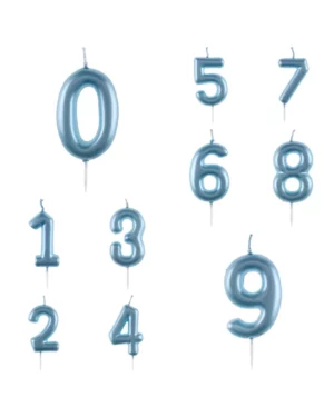 Kakelys / Tallys: "Ulike tall" - Lys blå - 9cm