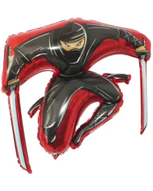 Folieballong: Ninja - Rød & svart - 111cm