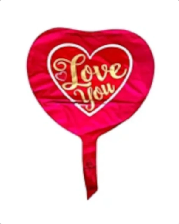 Folieballong: "Love you" hjerte - Rød - 23cm