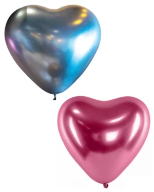 Lateksballonger (50stk): Hjerte - Ulike Farger - 30cm