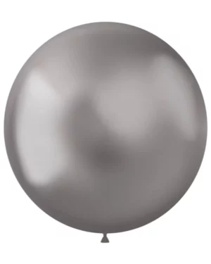 Lateksballonger (5stk): Intens sølv (Chrome) - 48cm