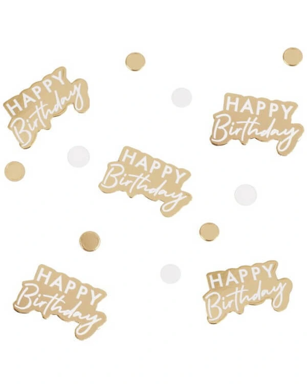 Konfeti : "Happy Birthday" - Gull - 13g